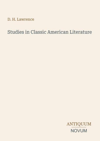 Studies in Classic American Literature