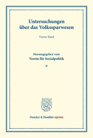 Untersuchungen über das Volkssparwesen.