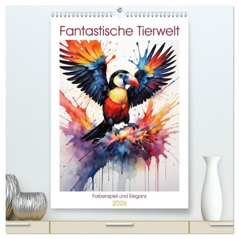 Fantastische Tierwelt: Farbenspiel und Eleganz (hochwertiger Premium Wandkalender 2026 DIN A2 hoch), Kunstdruck in Hochglanz