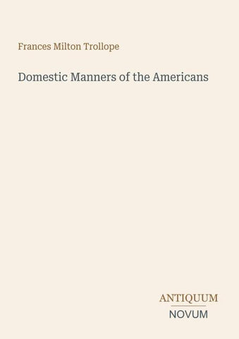 Domestic Manners of the Americans