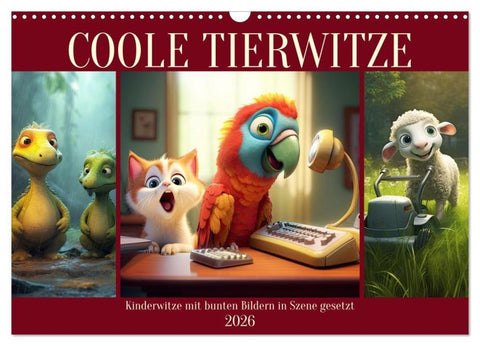 Coole Tierwitze (Wandkalender 2026 DIN A3 quer), CALVENDO Monatskalender