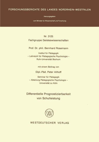 Differentielle Prognostizierbarkeit von Schulleistung