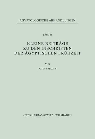 Kleine Beiträge zu den Inschriften der ägyptischen Frühzeit
