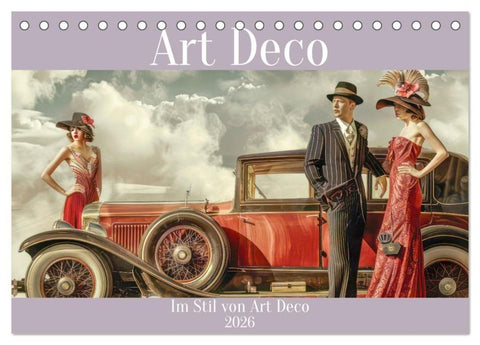 Art Deco - Im Stil von Art Deco (Tischkalender 2026 DIN A5 quer), CALVENDO Monatskalender