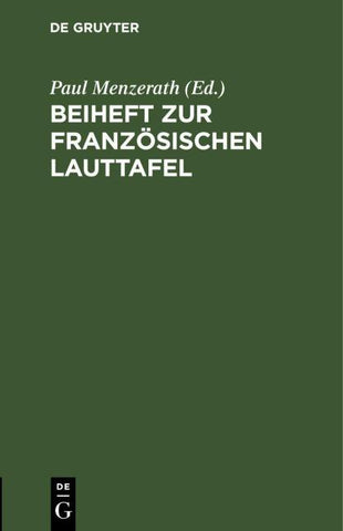 Beiheft zur französischen Lauttafel