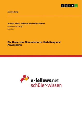 Die Hesse´sche Normalenform. Herleitung und Anwendung