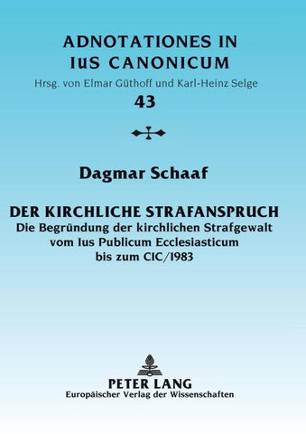 Der kirchliche Strafanspruch