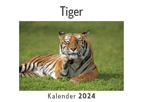 Tiger (Wandkalender 2024, Kalender DIN A4 quer, Monatskalender im Querformat mit Kalendarium, Das perfekte Geschenk)