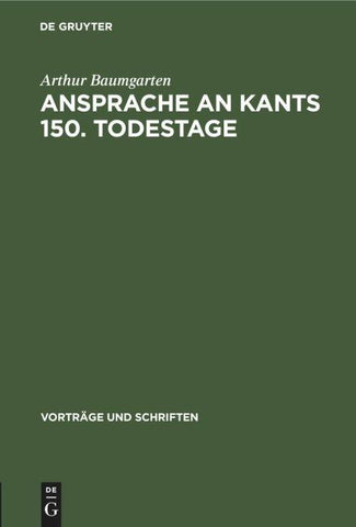 Ansprache an Kants 150. Todestage