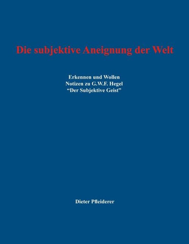 Die subjektive Aneignung der Welt