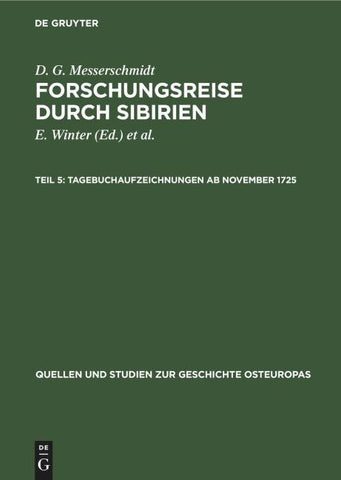 Tagebuchaufzeichnungen ab November 1725