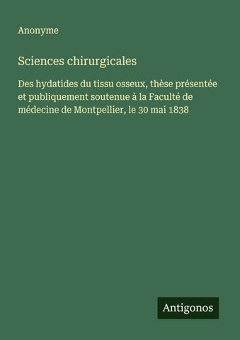 Sciences chirurgicales