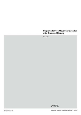 Tragverhalten von Mauerwerkswänden unter Druck und Biegung