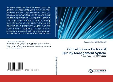 Critical Success Factors of Quality Management System