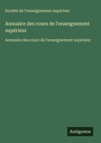 Annuaire des cours de l'enseignement supérieur