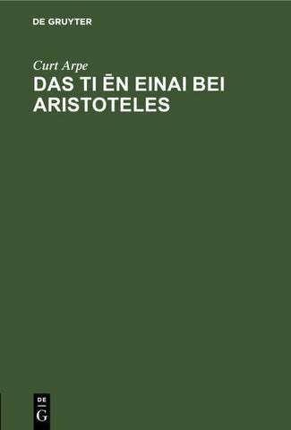 Das Ti ēn einai bei Aristoteles