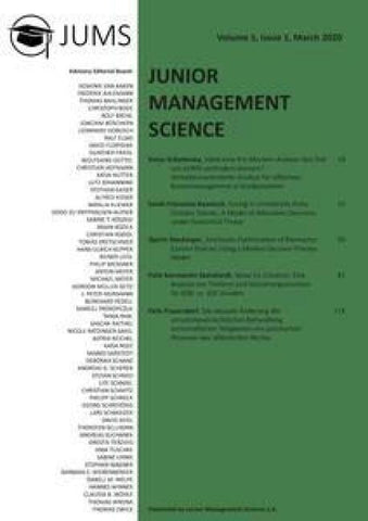 Junior Management Science, Volume 5, Issue 1, March 2020