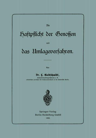 Die Haftpflicht der Genossen und das Umlageverfahren