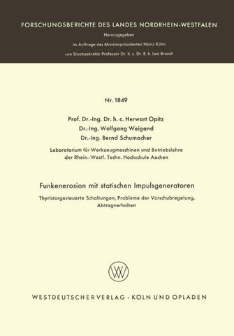 Funkenerosion mit statischen Impulsgeneratoren