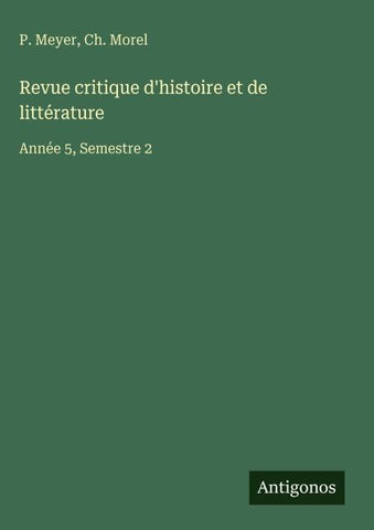 Revue critique d'histoire et de littérature
