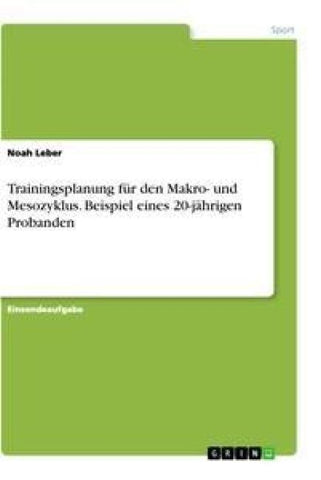 Trainingsplanung für den Makro- und Mesozyklus. Beispiel eines 20-jährigen Probanden