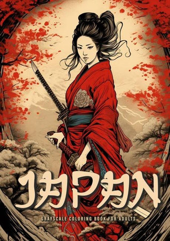 Japan Graustufen Malbuch für Erwachsene