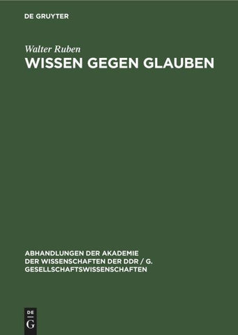 Wissen gegen Glauben