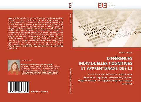 DIFFÉRENCES INDIVIDUELLES COGNITIVES ET APPRENTISSAGE DES L2