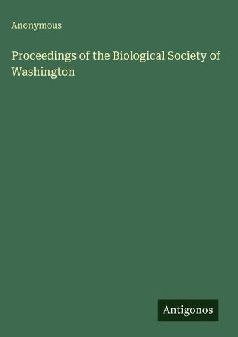 Proceedings of the Biological Society of Washington