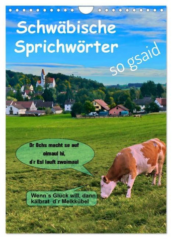 Schwäbische Sprichwörter - so gsaid (Wandkalender 2026 DIN A4 hoch), CALVENDO Monatskalender