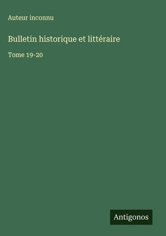 Bulletin historique et littéraire