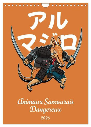 Animaux Samouraïs Dangereux (Calendrier mural 2026 DIN A4 horizontal), CALVENDO calendrier mensuel