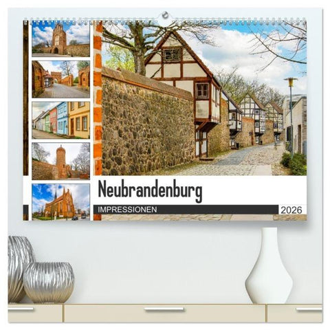 Neubrandenburg Impressionen (hochwertiger Premium Wandkalender 2026 DIN A2 quer), Kunstdruck in Hochglanz