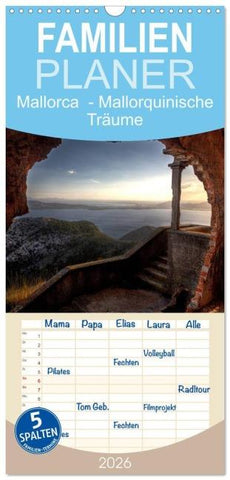 Familienplaner 2026 - Mallorca - Mallorquinische Träume mit 5 Spalten (Wandkalender, 21 x 45 cm) CALVENDO