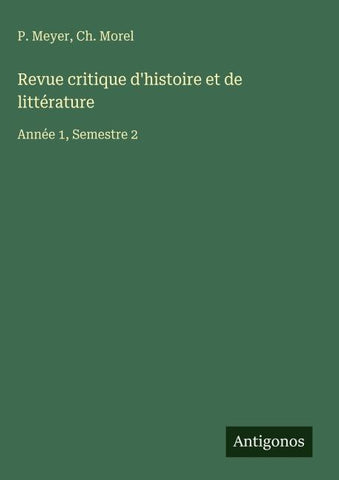 Revue critique d'histoire et de littérature