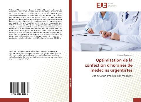 Optimisation de la confection d'horaires de médecins urgentistes