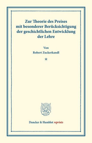 Zur Theorie des Preises