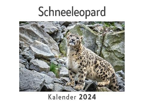 Schneeleopard (Wandkalender 2024, Kalender DIN A4 quer, Monatskalender im Querformat mit Kalendarium, Das perfekte Geschenk)