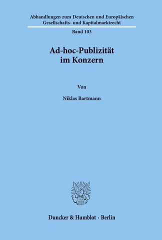 Ad-hoc-Publizität im Konzern.
