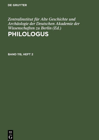 Philologus. Band 119, Heft 2