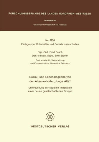 Sozial- und Lebenslageanalyse der Alterskohorte “Junge Alte”