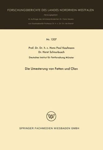 Die Umesterung von Fetten und Ölen