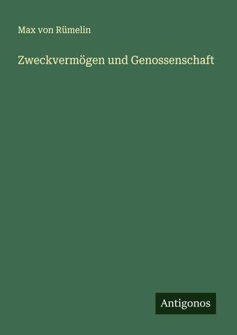 Zweckvermögen und Genossenschaft