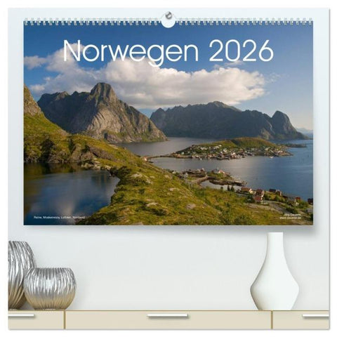 Norwegen (hochwertiger Premium Wandkalender 2026 DIN A2 quer), Kunstdruck in Hochglanz