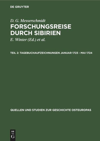 Tagebuchaufzeichnungen Januar 1723 - Mai 1724