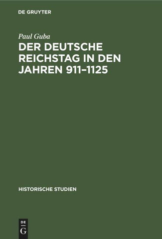 Der Deutsche Reichstag in den Jahren 911-1125