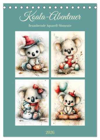 Koala-Abenteuer. Bezaubernde Aquarell-Momente (Tischkalender 2026 DIN A5 hoch), CALVENDO Monatskalender
