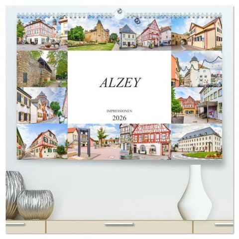 Alzey Impressionen (hochwertiger Premium Wandkalender 2026 DIN A2 quer), Kunstdruck in Hochglanz