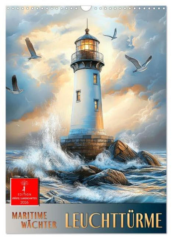 Maritime Wächter - Leuchttürme (Wandkalender 2026 DIN A3 hoch), CALVENDO Monatskalender