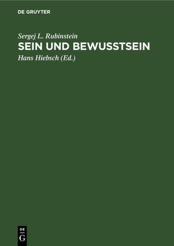 Sein und Bewusstsein